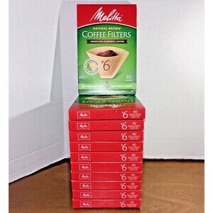 Melitta #6 Cone Coffee Filters 11 Boxes of 40 Count Unbleached Natural Brown 440
